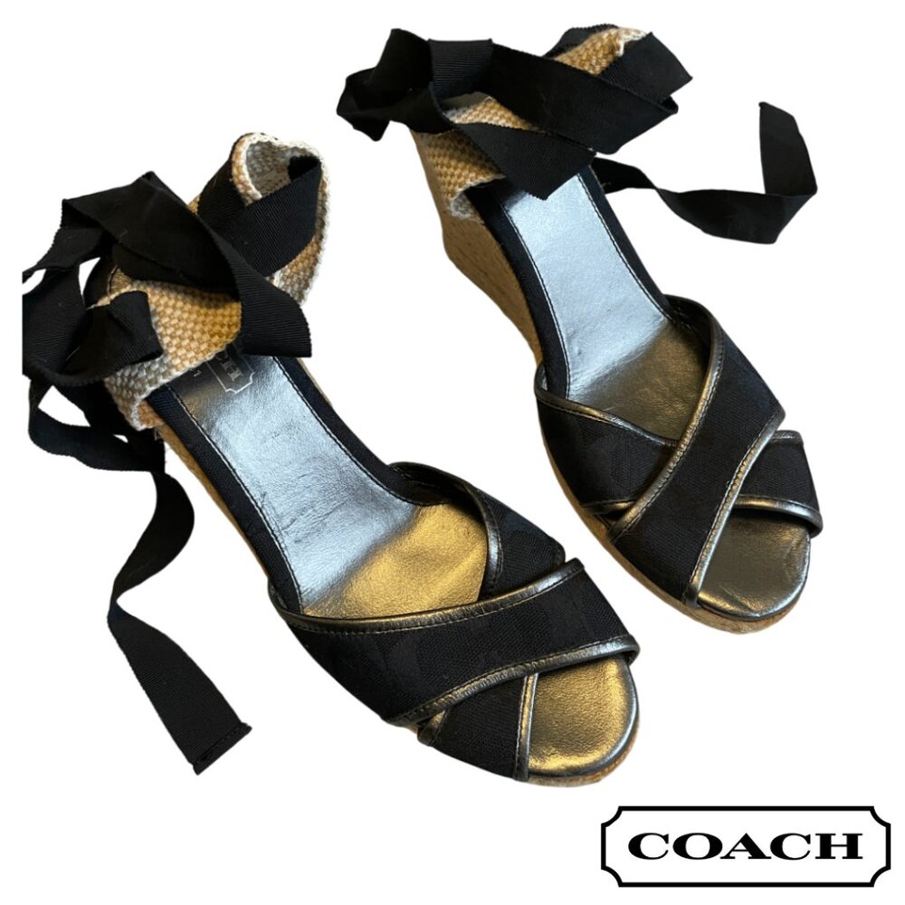 NWOB Coach |  Mila Tie Espadrille Wedge Sandal Sz:9